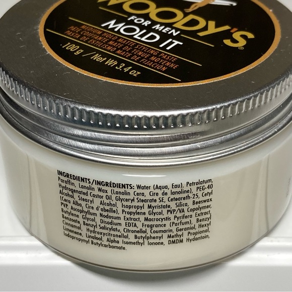 Woody's Mold It Styling Paste for Men 3.4 Oz Med Hold Matte Pomade Wax SET OF 2 - Picture 11 of 11